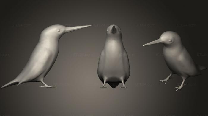 Статуэтки животных (Обыкновенный зимородок, STKJ_0836) 3D модель для ЧПУ станка